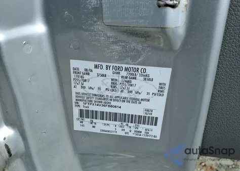 2006 Ford F-150 Fx4/Lariat/Xl/Xlt from USA, damaged, VIN 1FTPX14V36FB80814